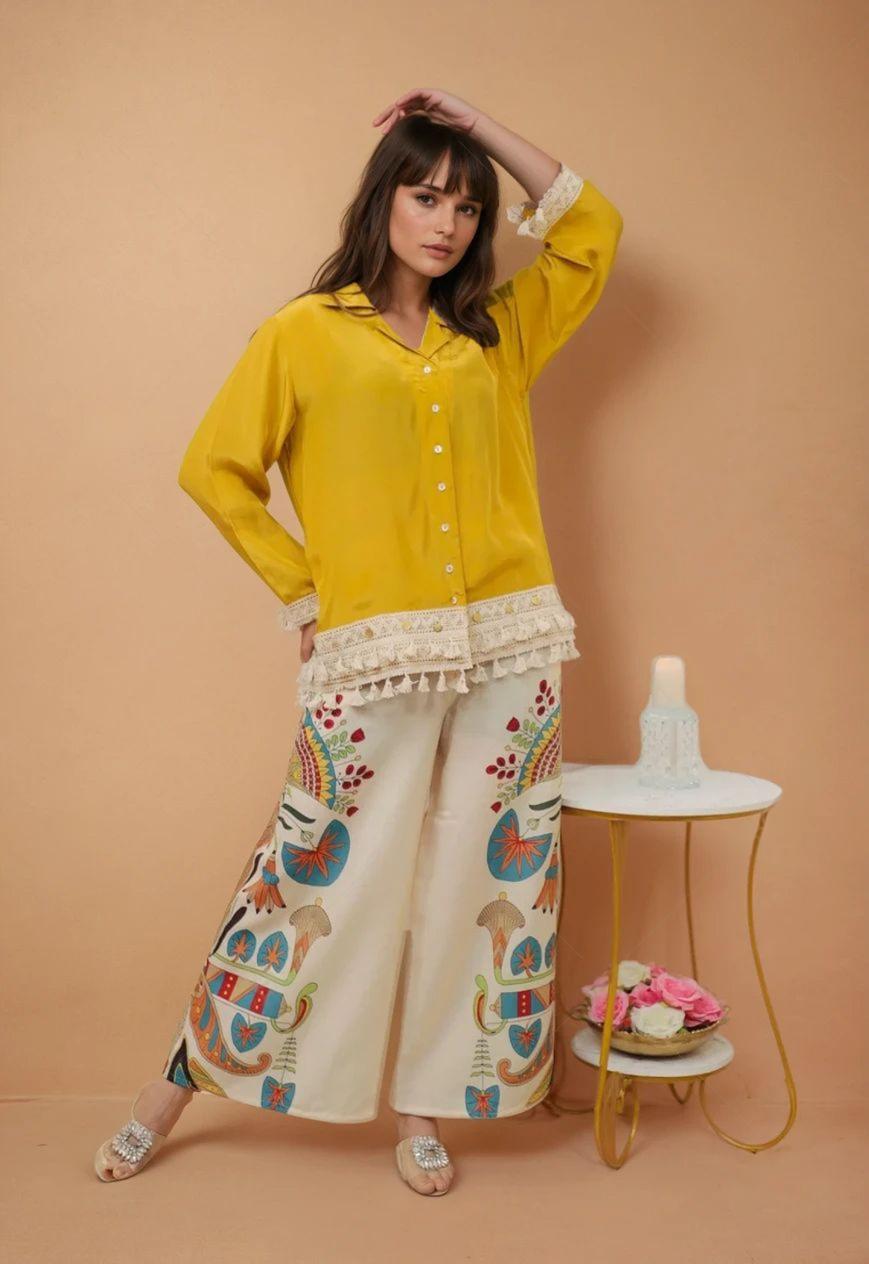 Premium Cotton Kurti Set with Lace Border & Embroidered Palazzo - Image 6
