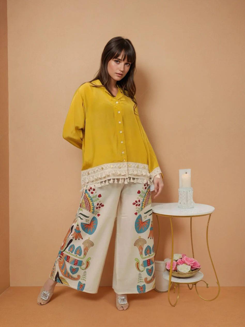 Premium Cotton Kurti Set with Lace Border & Embroidered Palazzo - Image 5