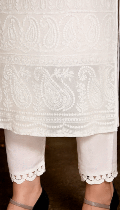 Alternative view of Women Embroidered Cotton Straight Kurta