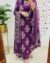 Elegant Purple Printed Cotton Suit Set with Dupatta