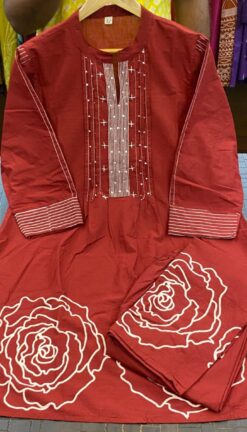 Alternative view of Rose Cotton Cord Set – Kurta & Pant