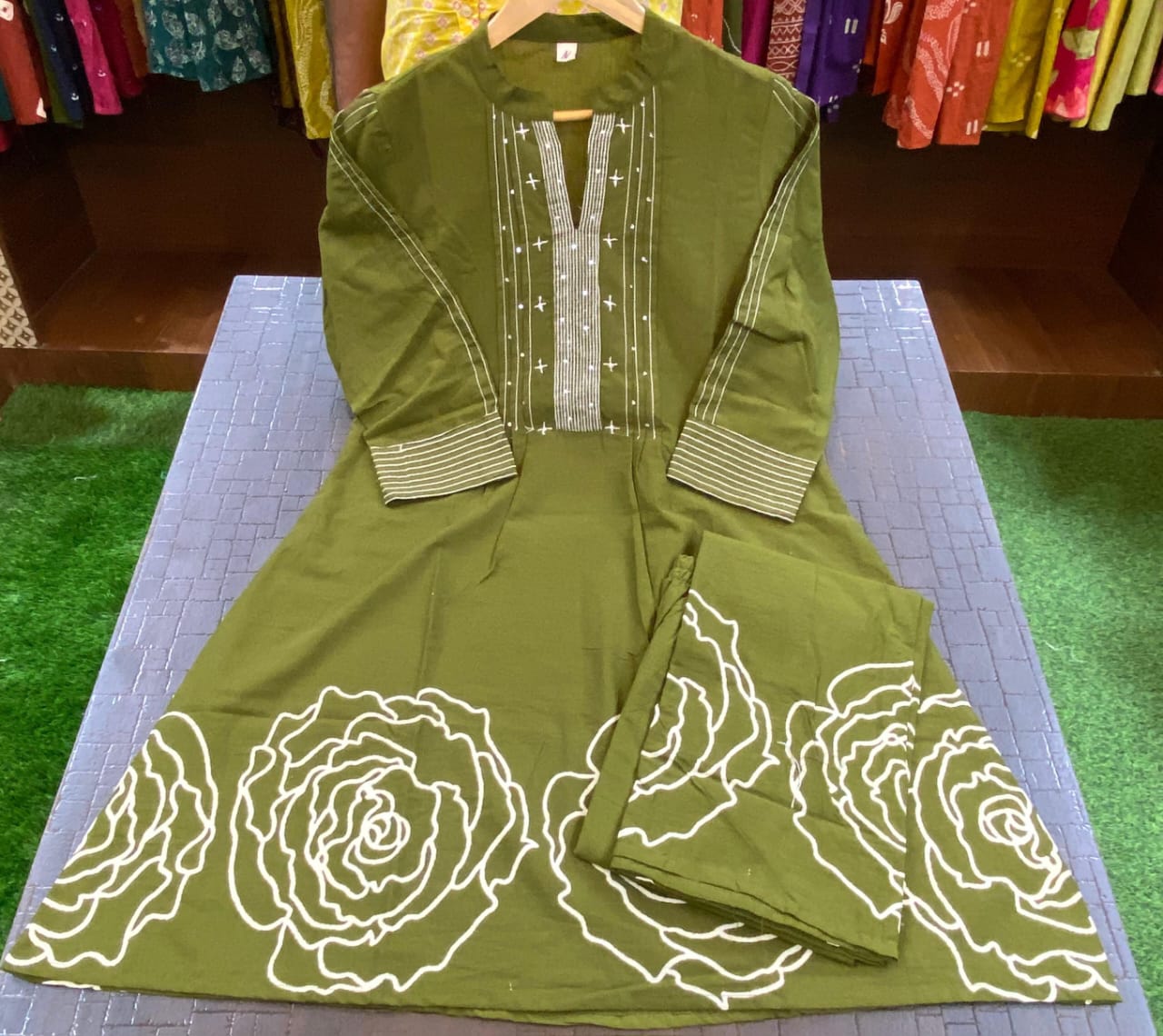 Rose Cotton Cord Set – Kurta & Pant - Image 6