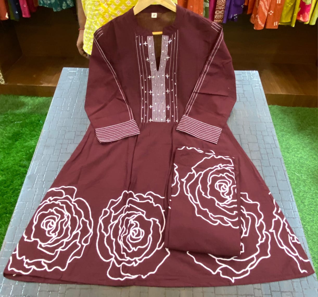 Rose Cotton Cord Set – Kurta & Pant - Image 8