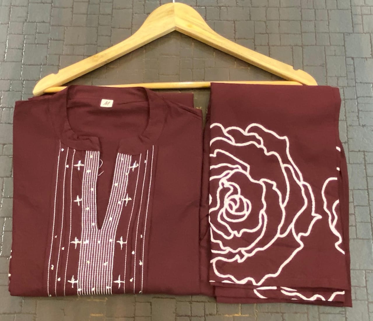 Rose Cotton Cord Set – Kurta & Pant - Image 4