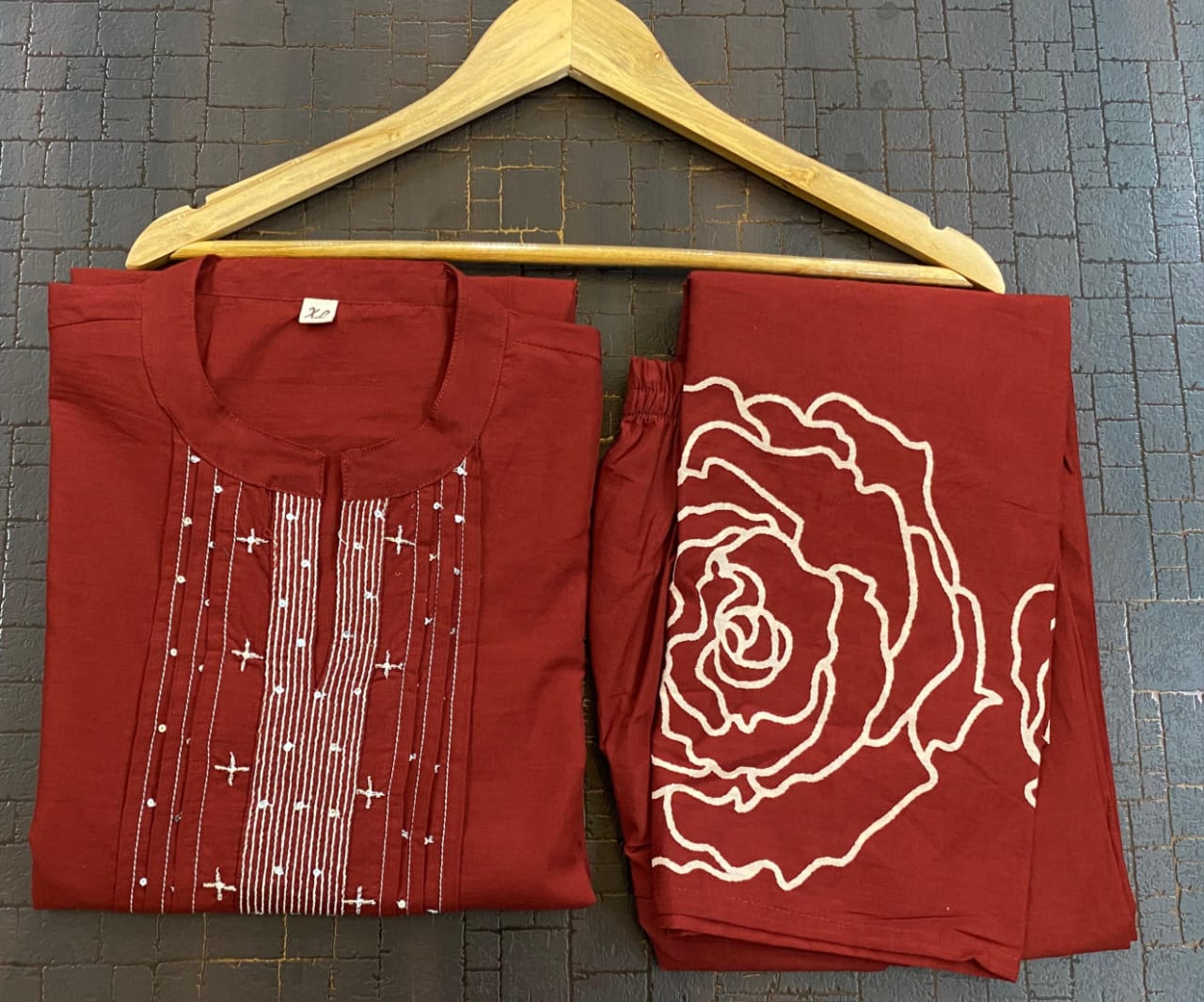 Rose Cotton Cord Set – Kurta & Pant - Image 5