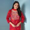 Festival Special👗 Beautiful premium handwork Red Kurti, Pant & Dupatta Set 👗