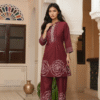 Rose Cotton Cord Set – Kurta & Pant
