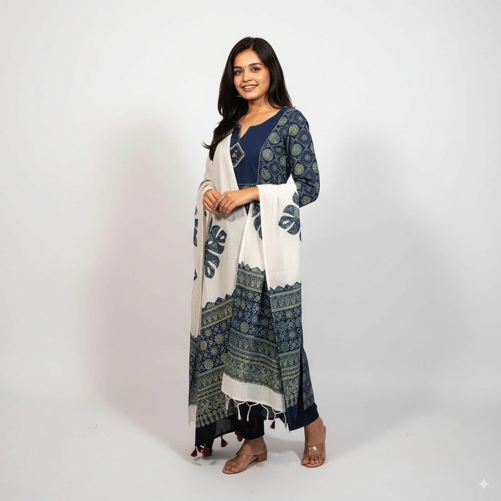NEW AJRAKH VIBRANT LAUNCH – Straight Pant Set with Dupatta