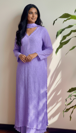 Alternative view of Elegant Faux Georgette Embroidered Kurta Plazo Set with Dupatta