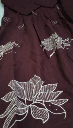 Alternative view of Elegant Maroon Floral Printed Anarkali Kurti with Dupatta