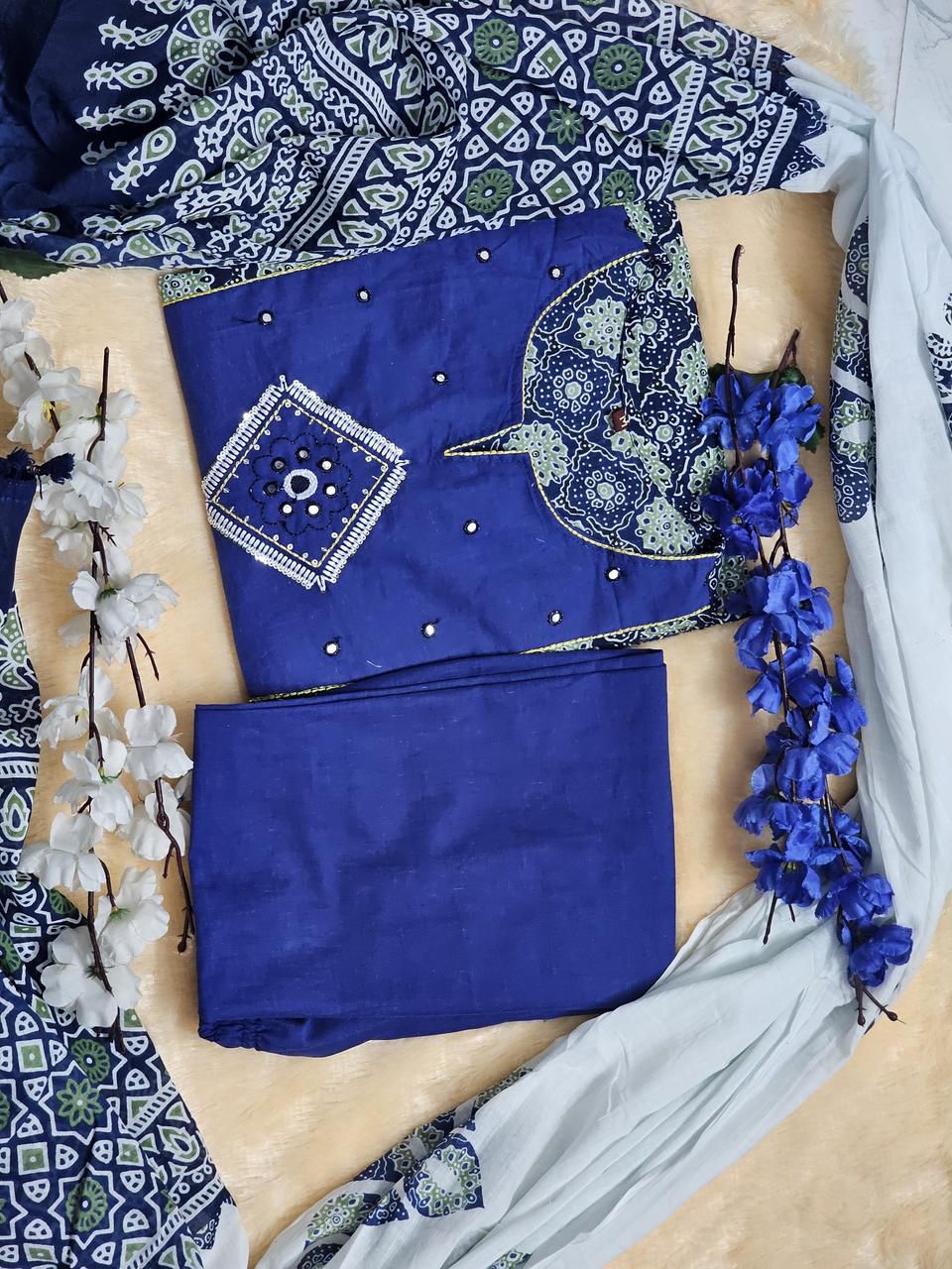 NEW AJRAKH VIBRANT LAUNCH – Straight Pant Set with Dupatta - Image 5