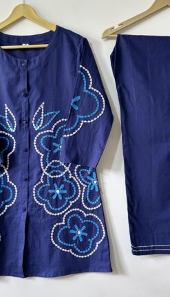 Alternative view of Power Pause Aari Work Kurti Palazzo Co-ord Set