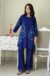 ✨ Power Pause Aari Work Kurti Palazzo Co-ord Set – Blue/White/Black Magic ✨