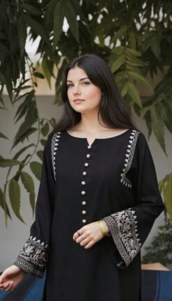 Festive Aari Work Kurta Palazzo Set