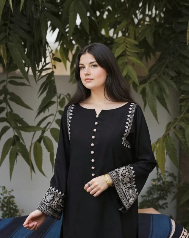 Festive Aari Work Kurta Palazzo Set