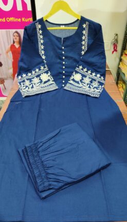 Alternative view of Festive Aari Work Kurta Palazzo Set