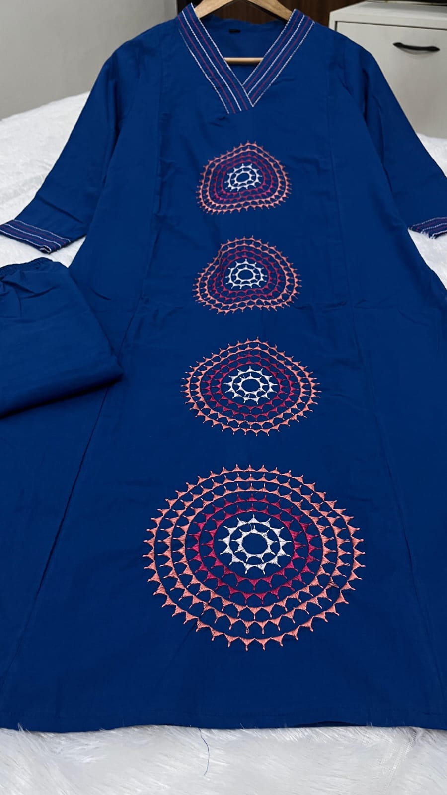 Power Pause Aari Work Kurti Palazzo Co-ord Set - Image 6