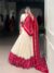 Alternative view of Ivory Red Bandhej Print Cotton Lehenga Set with Sequins Lace