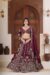 Alternative view of Regal Charm Silk Embroidered Lehenga Choli Set (Wine, Ivory White & Navy Blue)