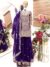Alternative view of Royal Purple/Red Embroidered Sharara Set