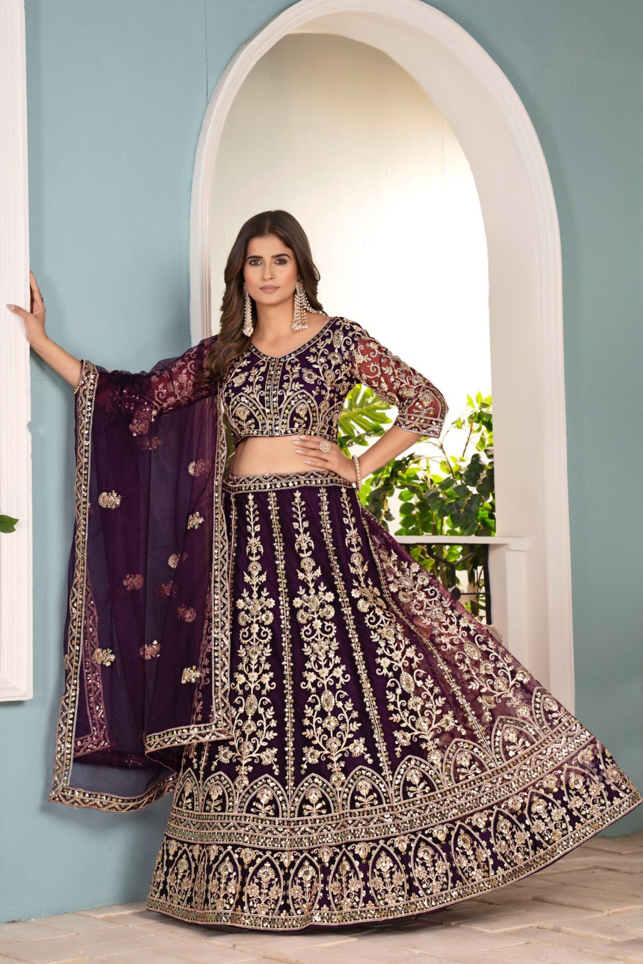Regal Charm Silk Embroidered Lehenga Choli