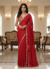 Alternative view of Festive Glamour Red Sequin Saree – Design No. 5505