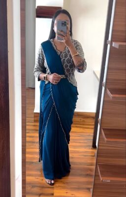 Royal Ready-to-Wear Saree with Embroidered Jacket – Design 9246