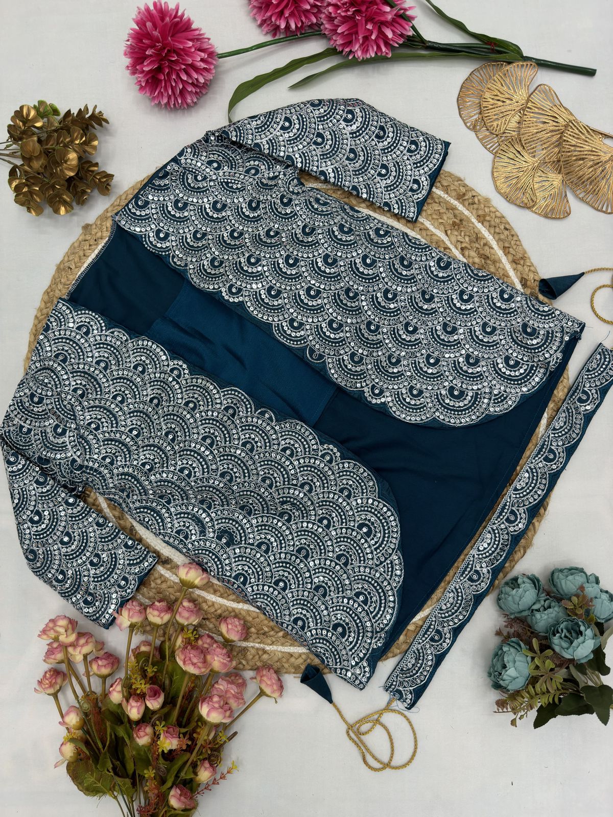 Royal Ready-to-Wear Saree with Embroidered Jacket – Design 9246 - Image 2