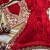 Festive Glamour Red Sequin Saree – Design No. 5505